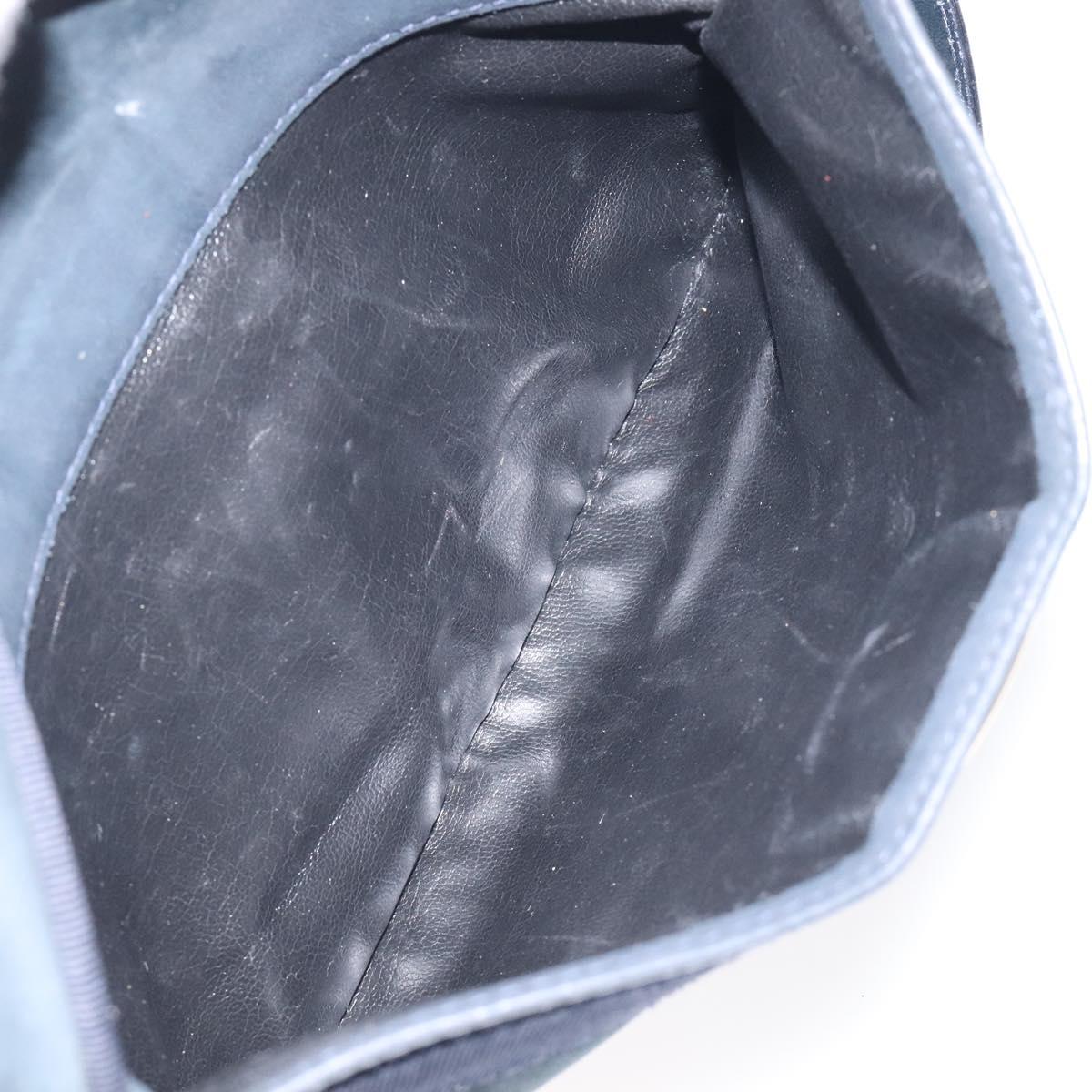 Salvatore Ferragamo Shoulder Bag Suede Navy Gold Auth BA1748