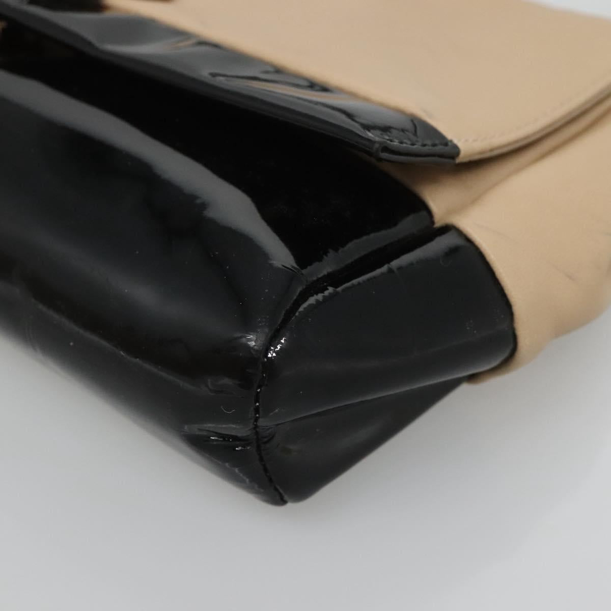 Salvatore Ferragamo Shoulder Bag Taurillon Leather Beige Gold Auth BA1749