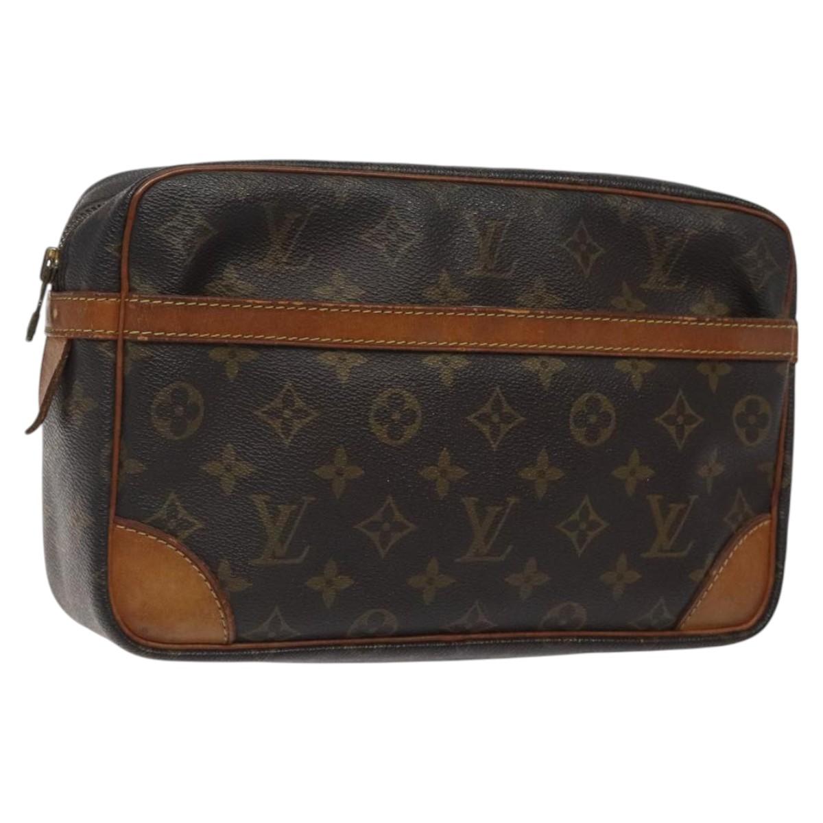 LOUIS VUITTON Monogram Compiegne 28 Clutch Bag M51845 LV Auth BA1787