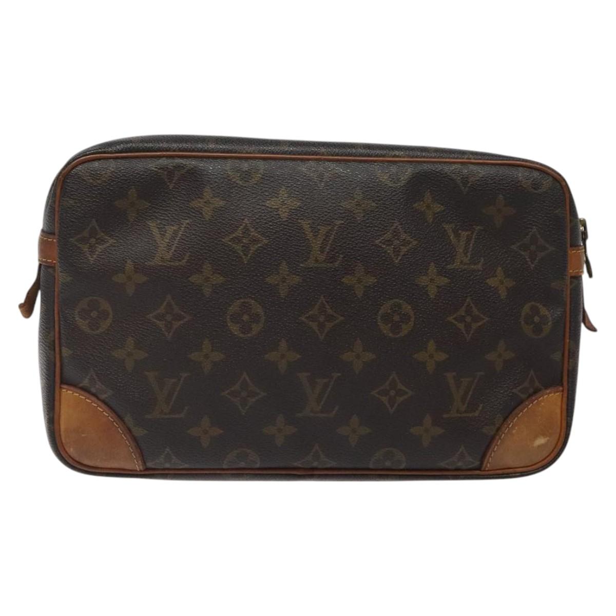 LOUIS VUITTON Monogram Compiegne 28 Clutch Bag M51845 LV Auth BA1787