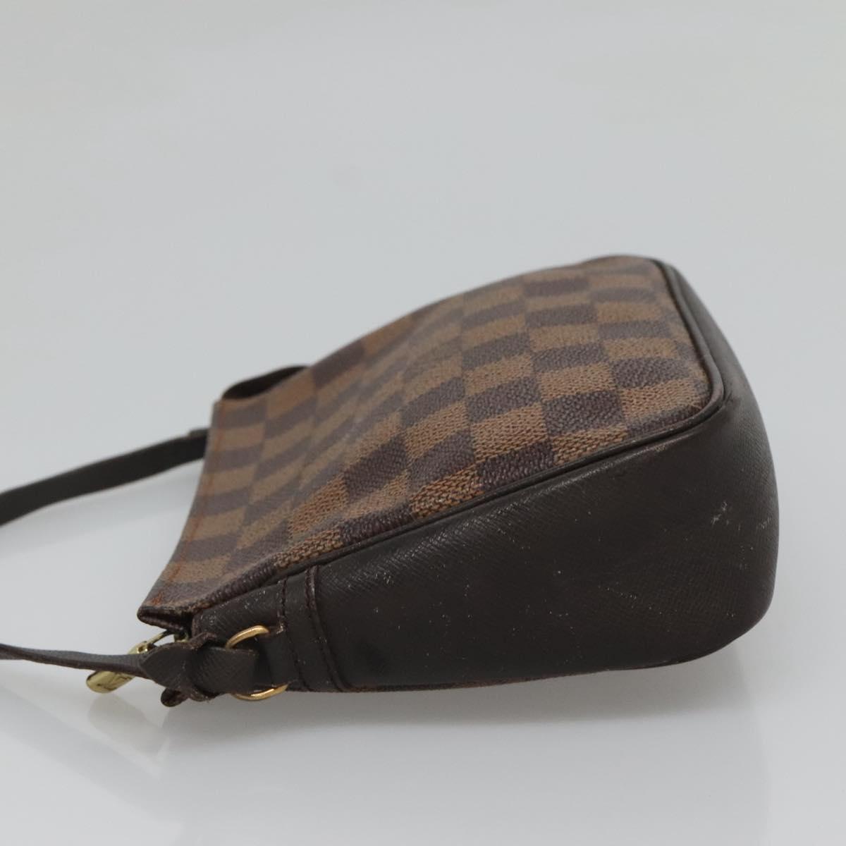 LOUIS VUITTON Damier Ebene Trousse Makeup Pouch N51982 LV Auth BA1789
