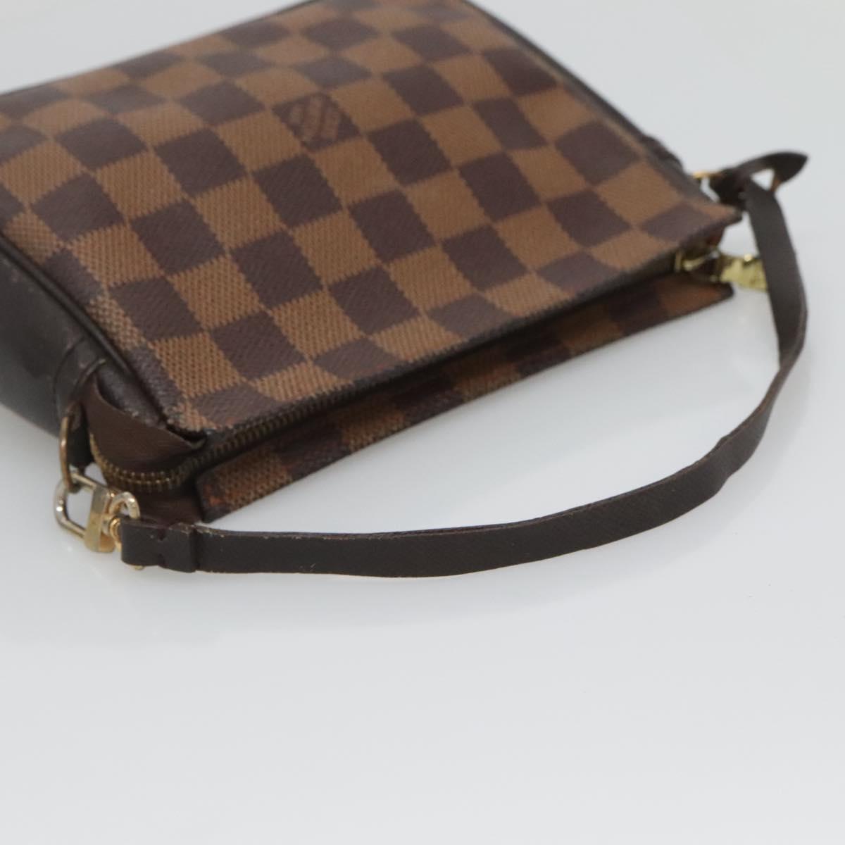 LOUIS VUITTON Damier Ebene Trousse Makeup Pouch N51982 LV Auth BA1789