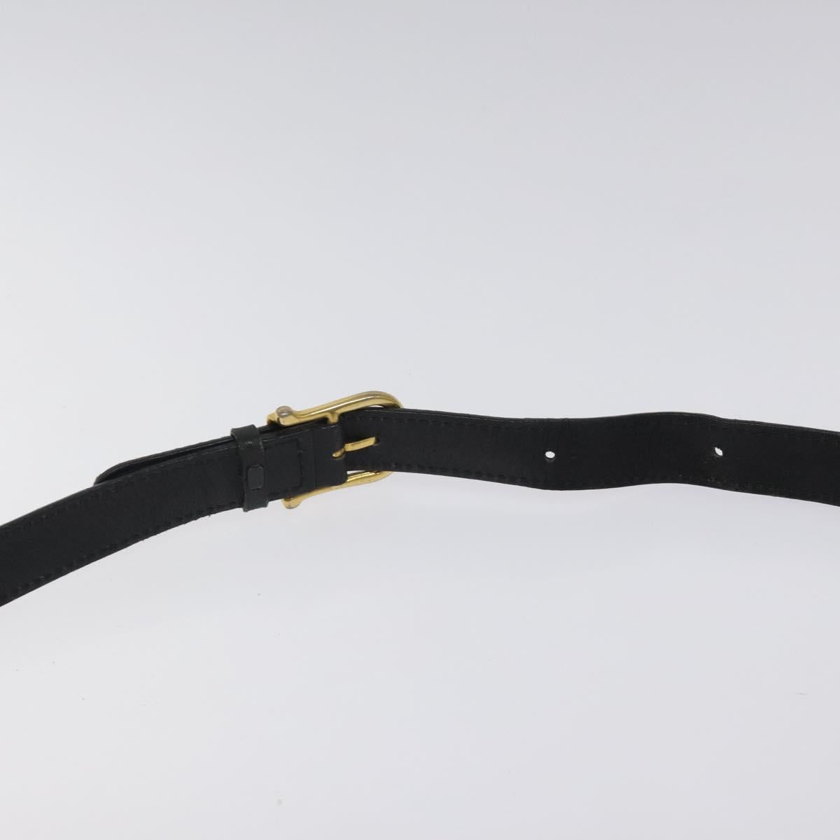 CELINE Shoulder Bag Leather Black Gold Auth BA1801