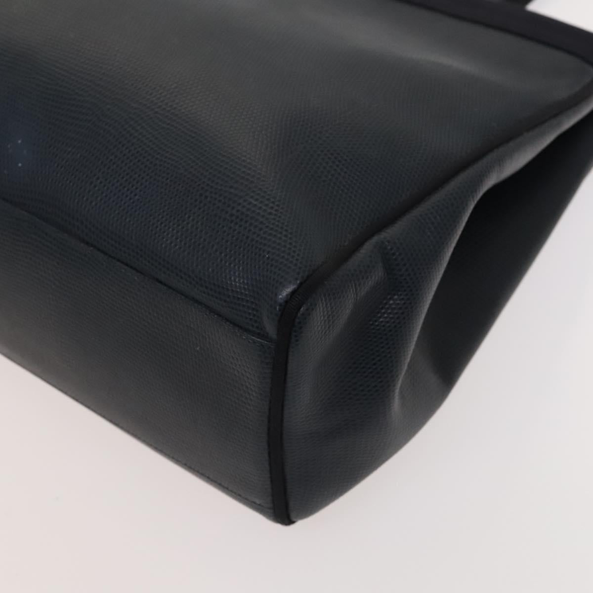 Salvatore Ferragamo Tote Bag Leather Embossed Navy Gold Auth BA1802