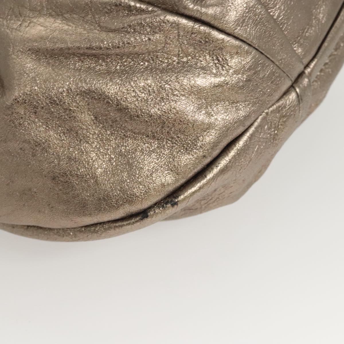 Salvatore Ferragamo Vala Shoulder Bag Leather Champagne Gold Auth BA1804