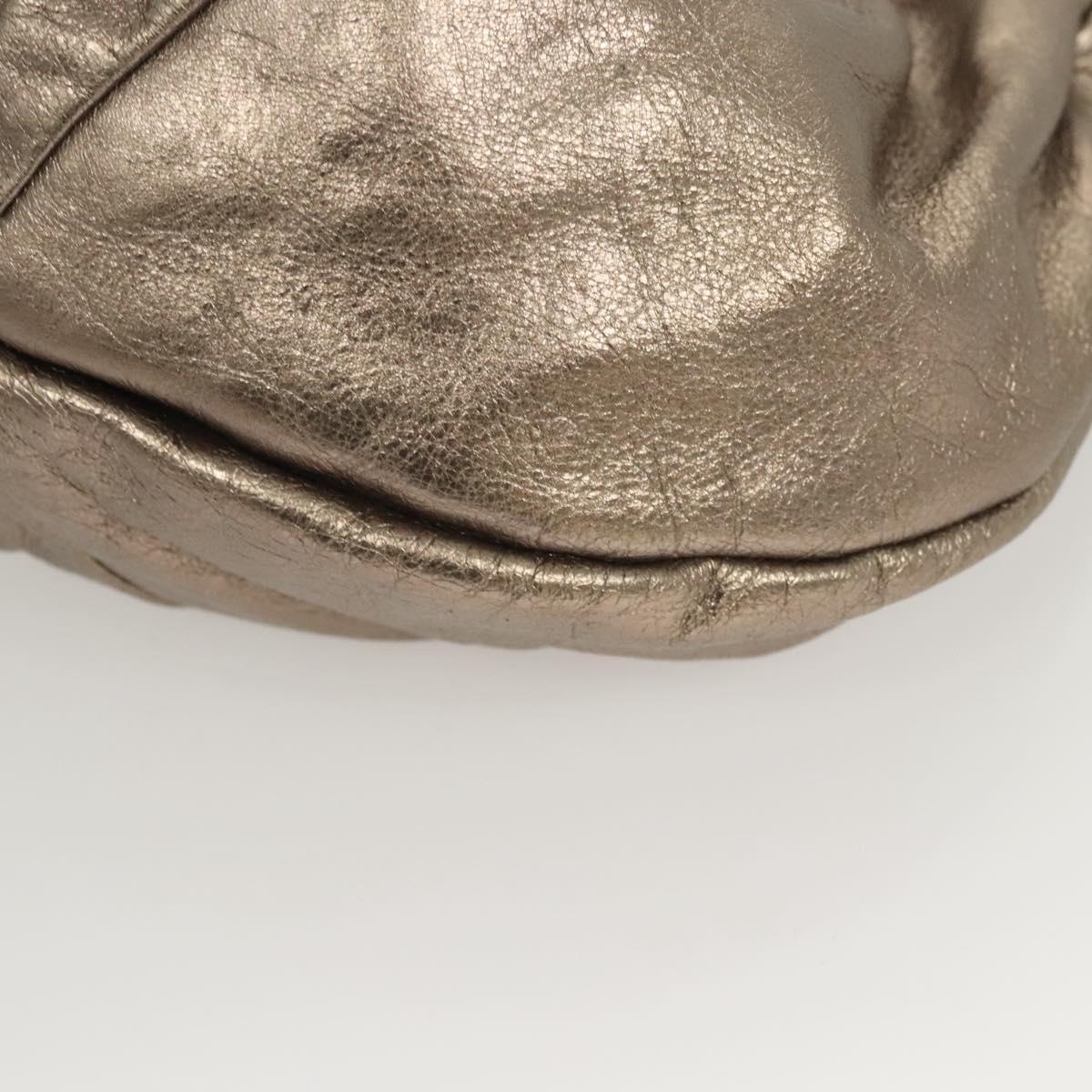 Salvatore Ferragamo Vala Shoulder Bag Leather Champagne Gold Auth BA1804