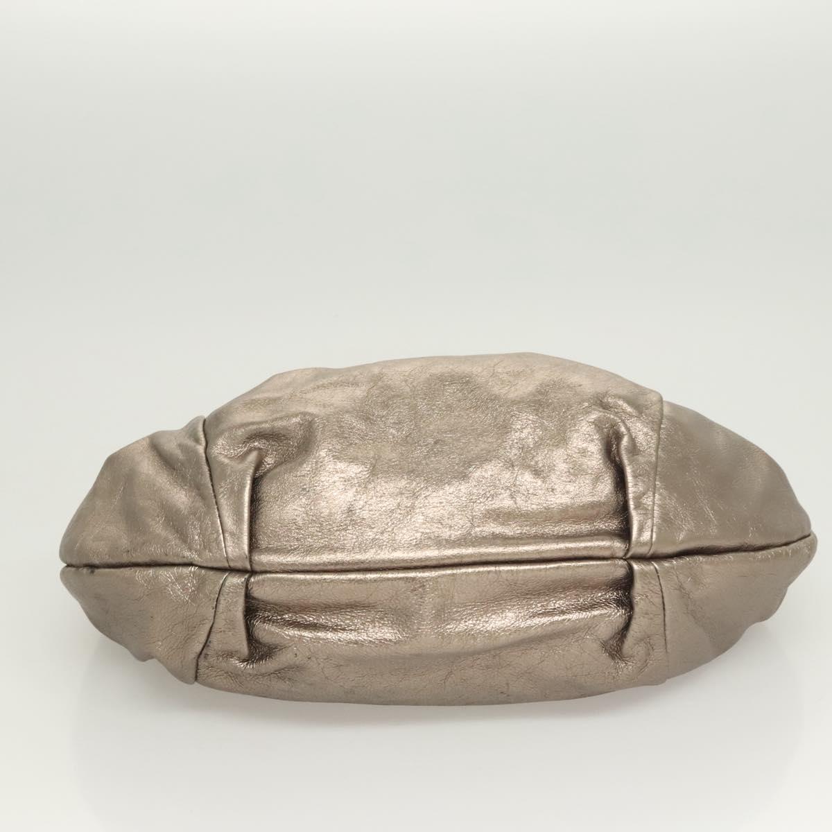 Salvatore Ferragamo Vala Shoulder Bag Leather Champagne Gold Auth BA1804