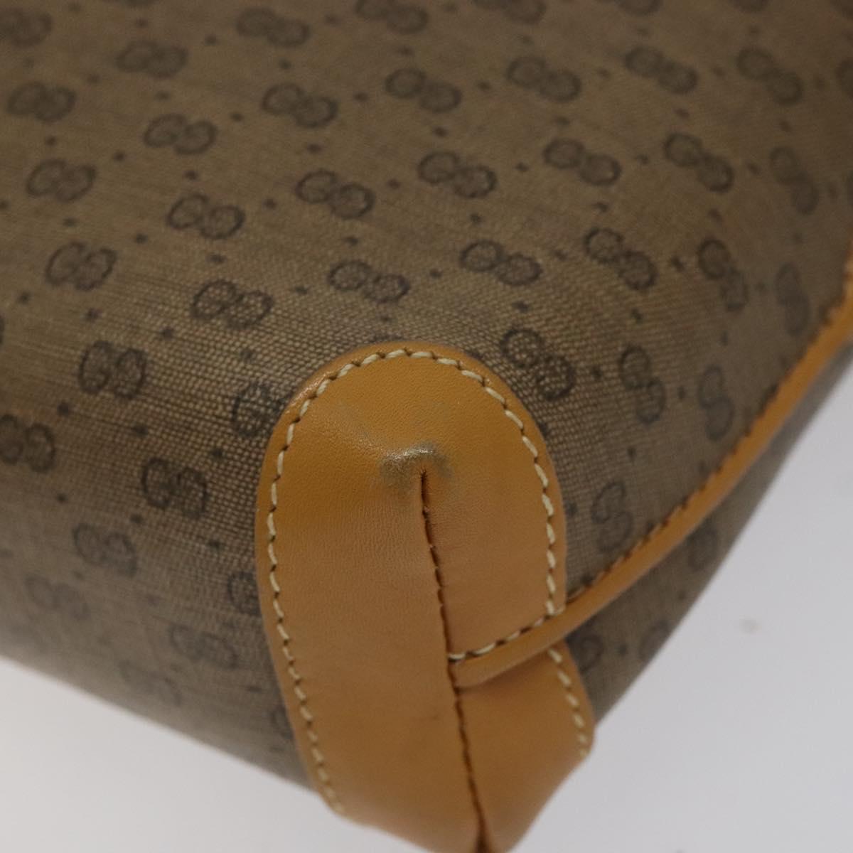 GUCCI Micro GG Supreme Shoulder Bag PVC Beige Gold 007 115 0093 Auth BA1805