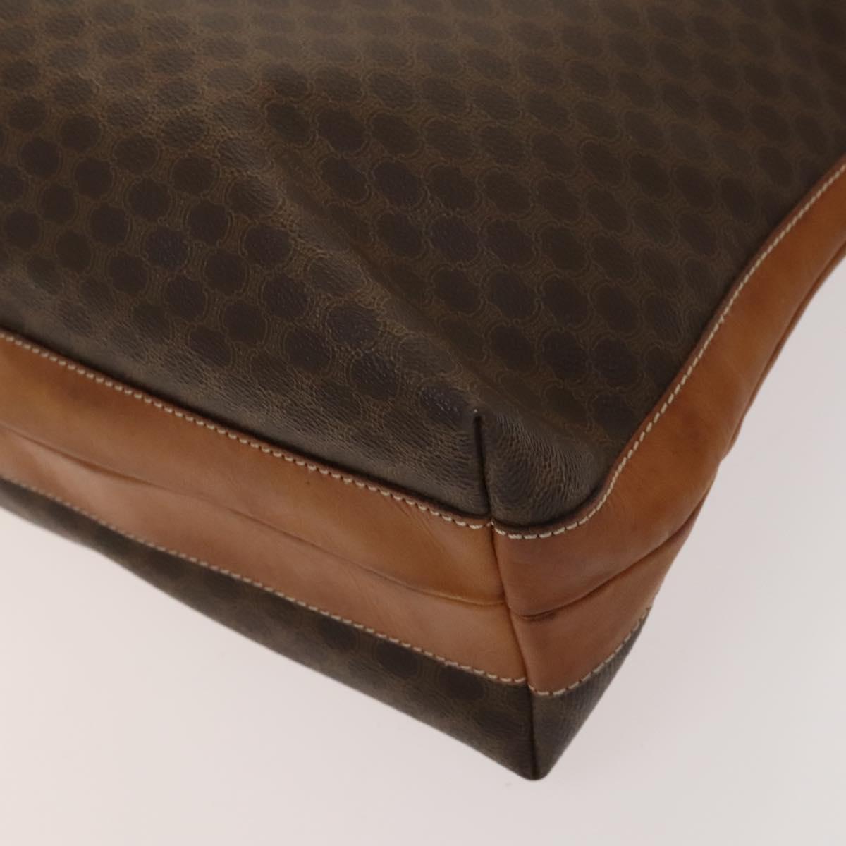 CELINE Macadam Canvas Tote Bag PVC Leather Brown Auth BA1814