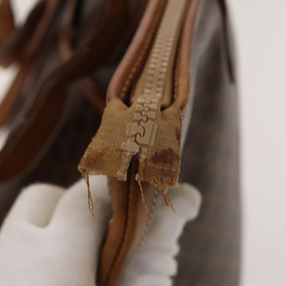 CELINE Macadam Canvas Tote Bag PVC Leather Brown Auth BA1814