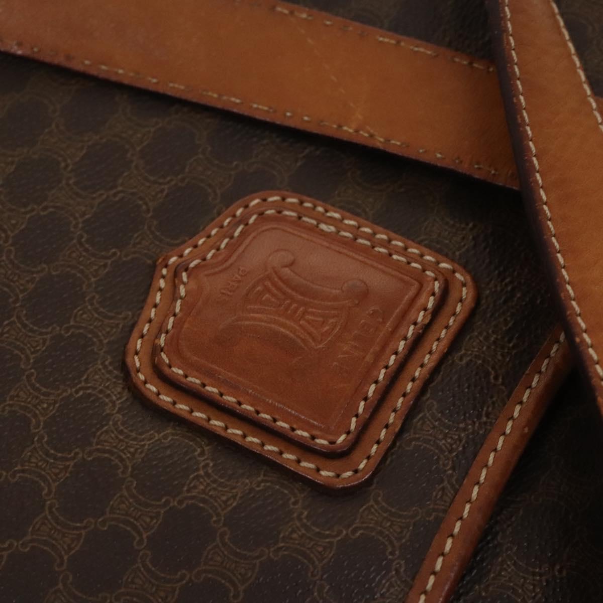 CELINE Macadam Canvas Tote Bag PVC Leather Brown Auth BA1814