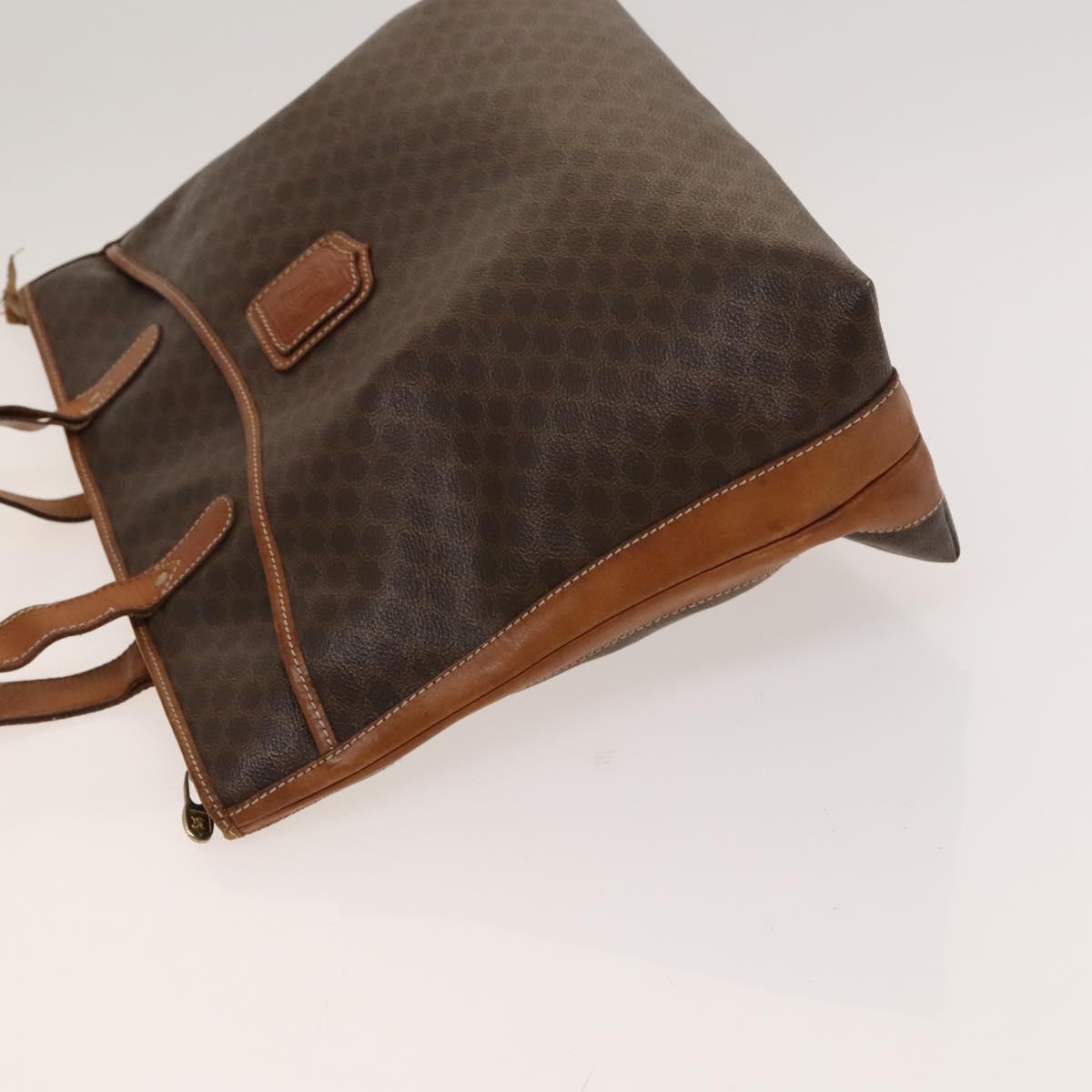 CELINE Macadam Canvas Tote Bag PVC Leather Brown Auth BA1814