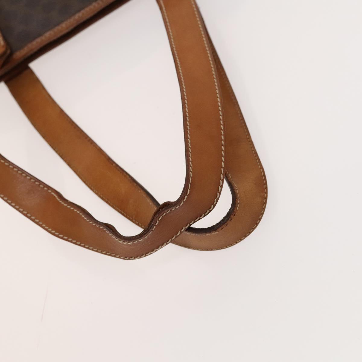 CELINE Macadam Canvas Tote Bag PVC Leather Brown Auth BA1814