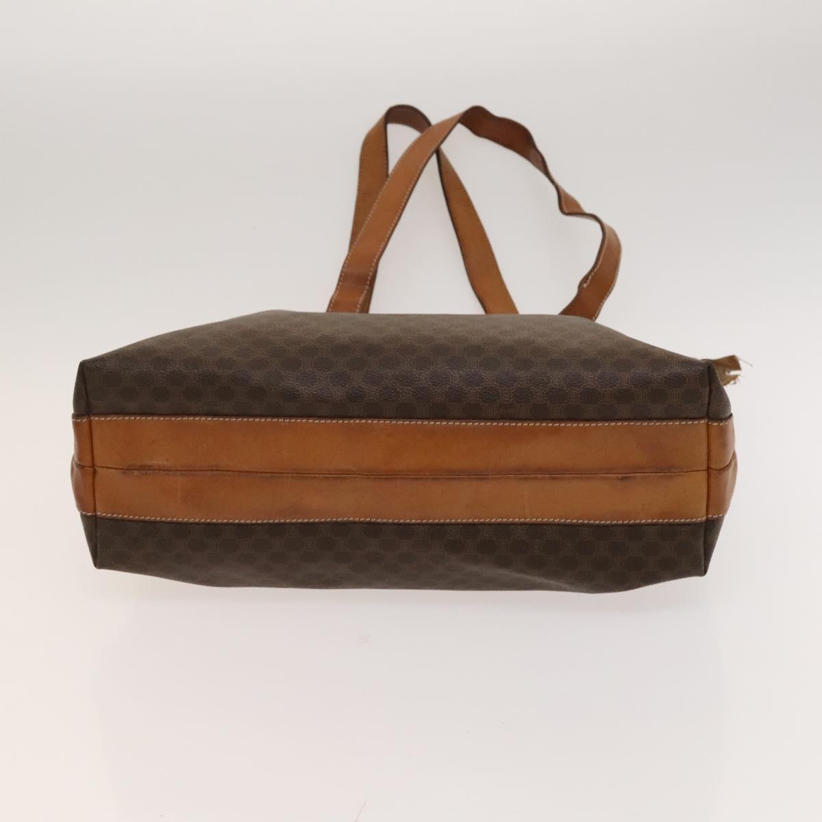 CELINE Macadam Canvas Tote Bag PVC Leather Brown Auth BA1814