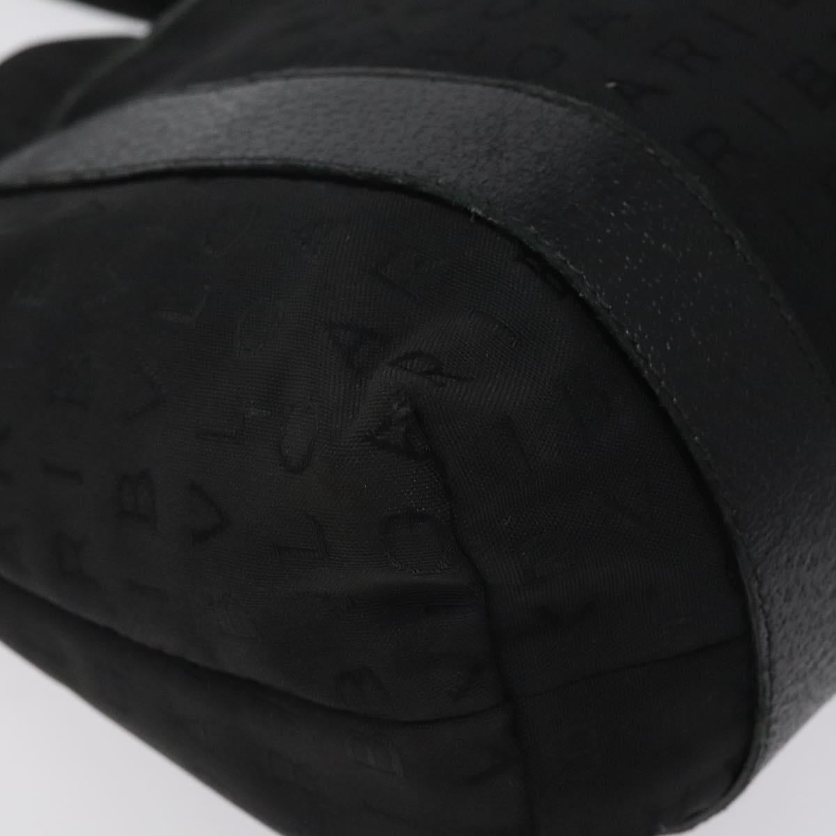 BVLGARI Logo Mania Hand Bag Canvas Black Auth BA1827