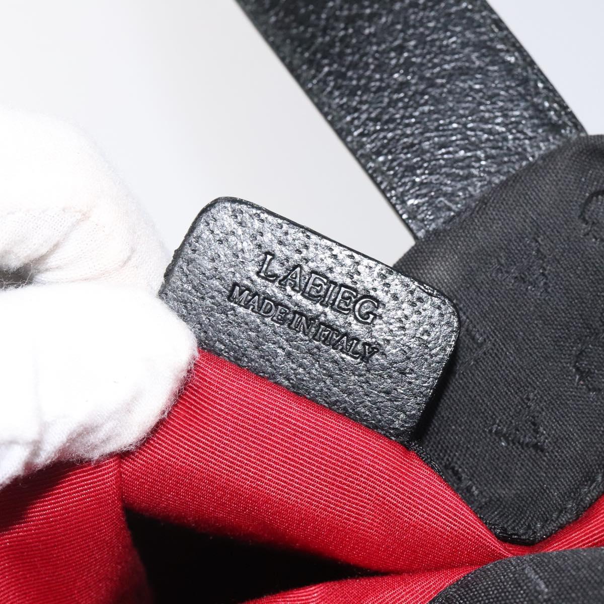 BVLGARI Logo Mania Hand Bag Canvas Black Auth BA1827