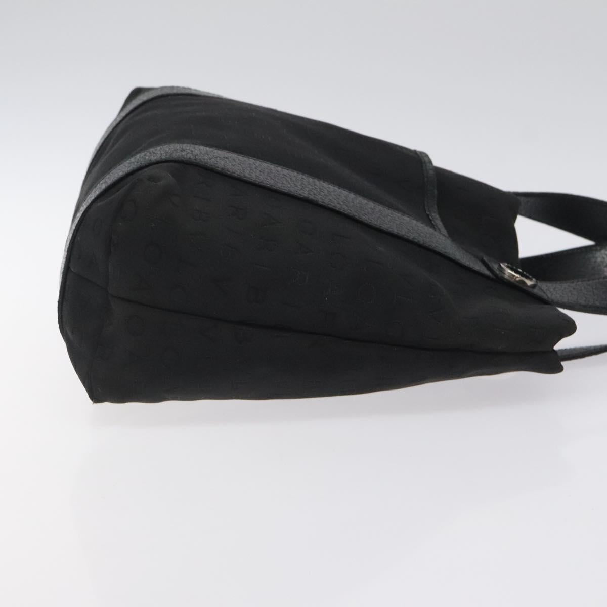 BVLGARI Logo Mania Hand Bag Canvas Black Auth BA1827