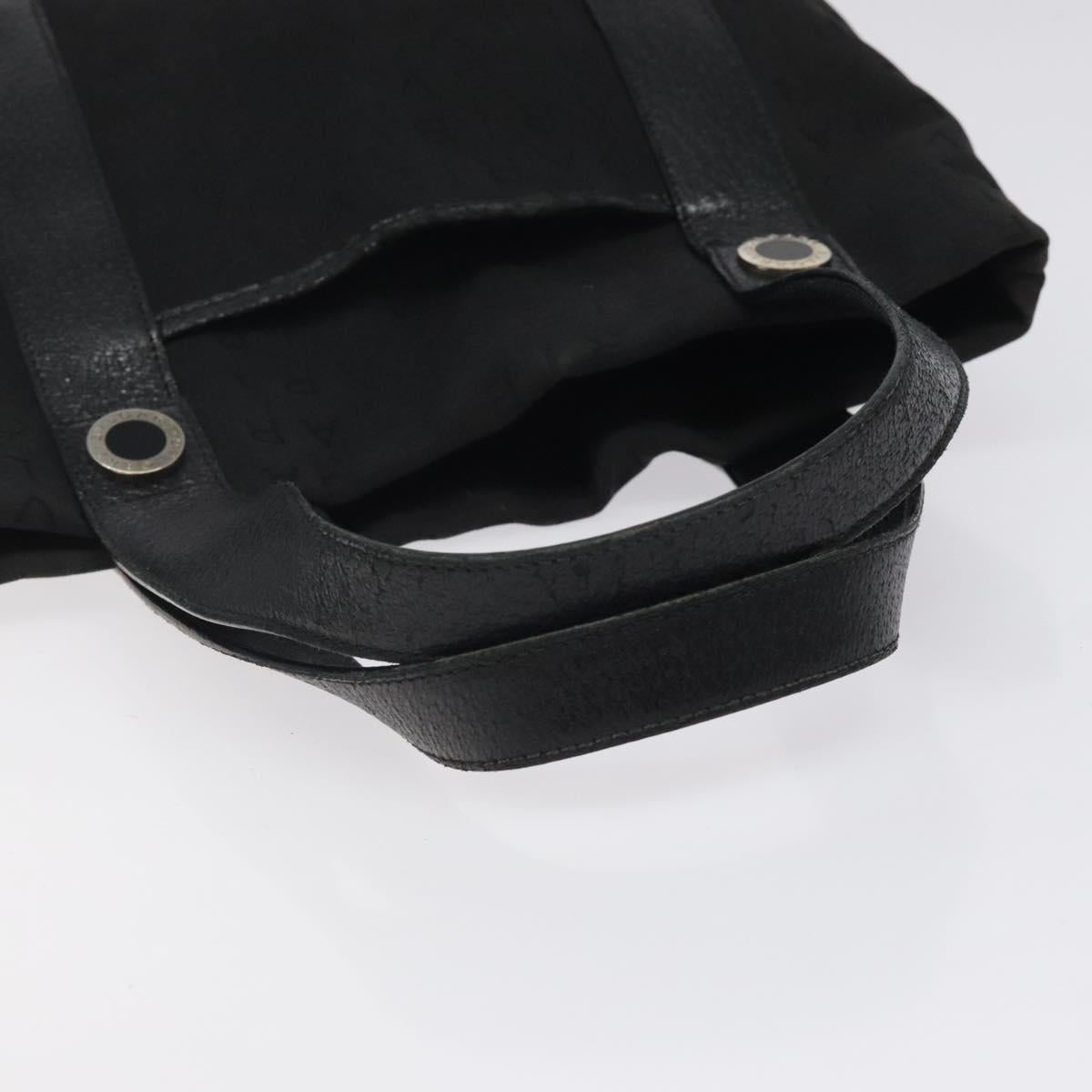 BVLGARI Logo Mania Hand Bag Canvas Black Auth BA1827