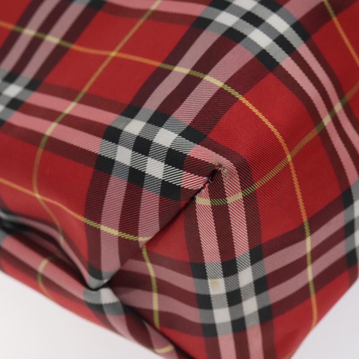 BURBERRY Nova Check Tote Bag Nylon Red Auth BA1829