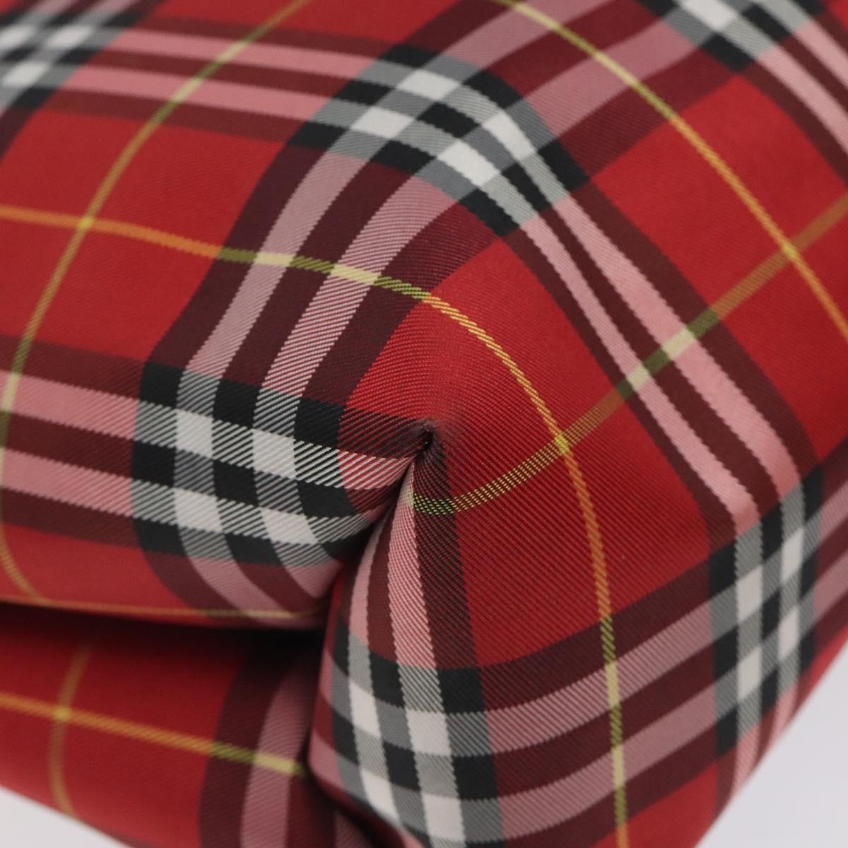 BURBERRY Nova Check Tote Bag Nylon Red Auth BA1829