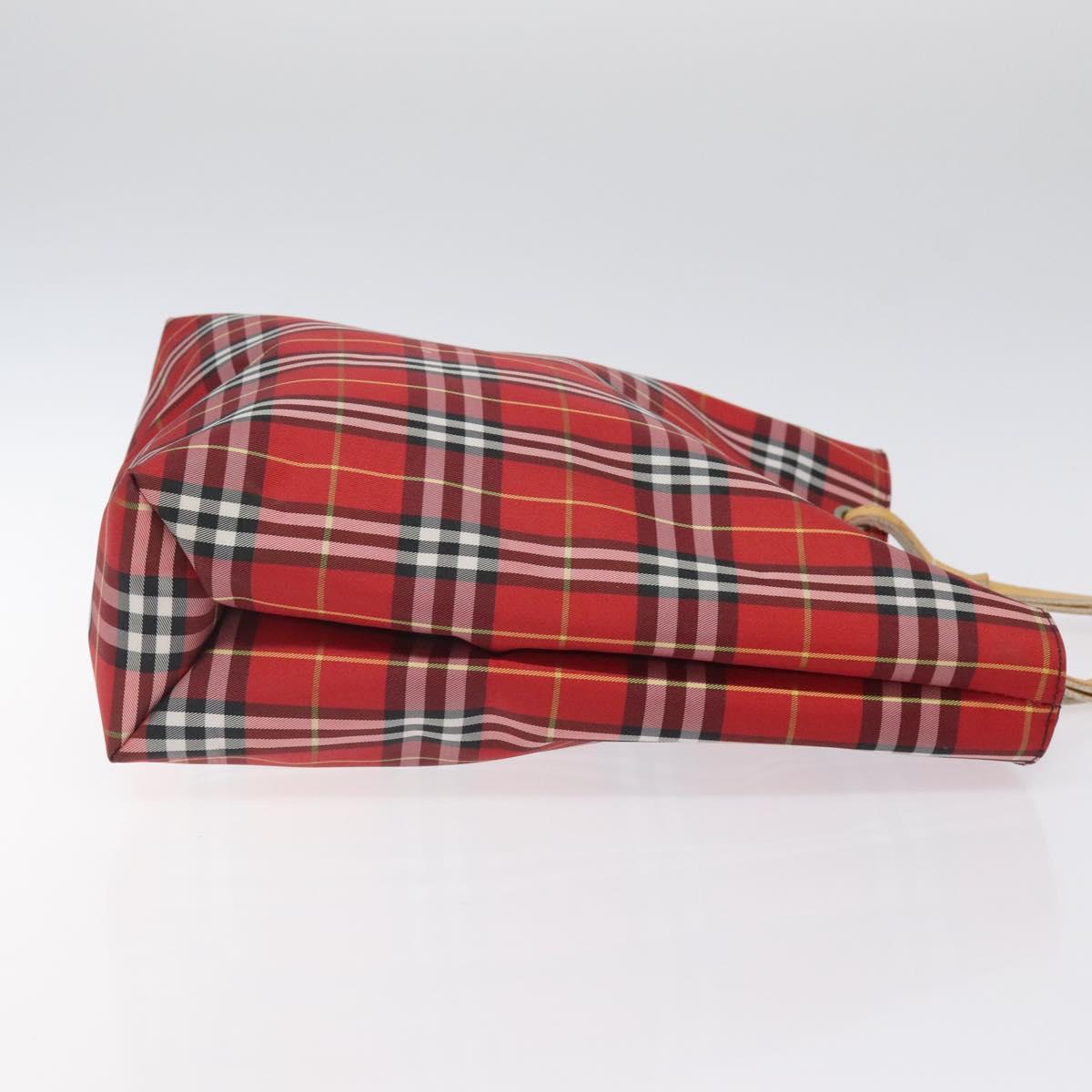 BURBERRY Nova Check Tote Bag Nylon Red Auth BA1829