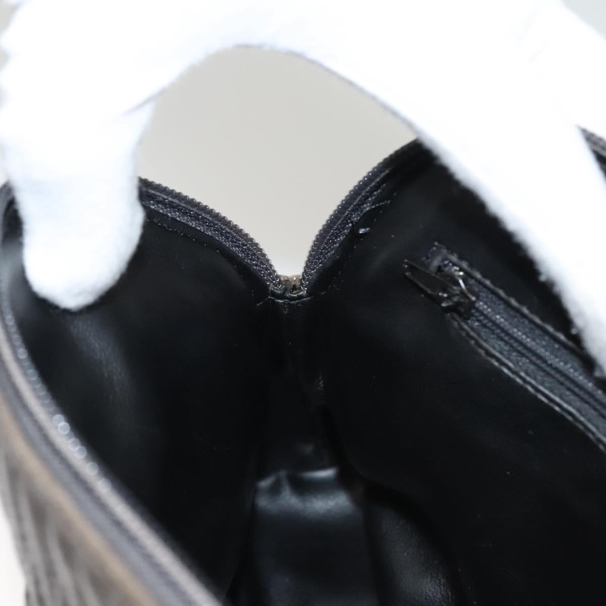 BALLY Quilted Chain Shoulder Bag Leather Gray Gold Auth BA1833