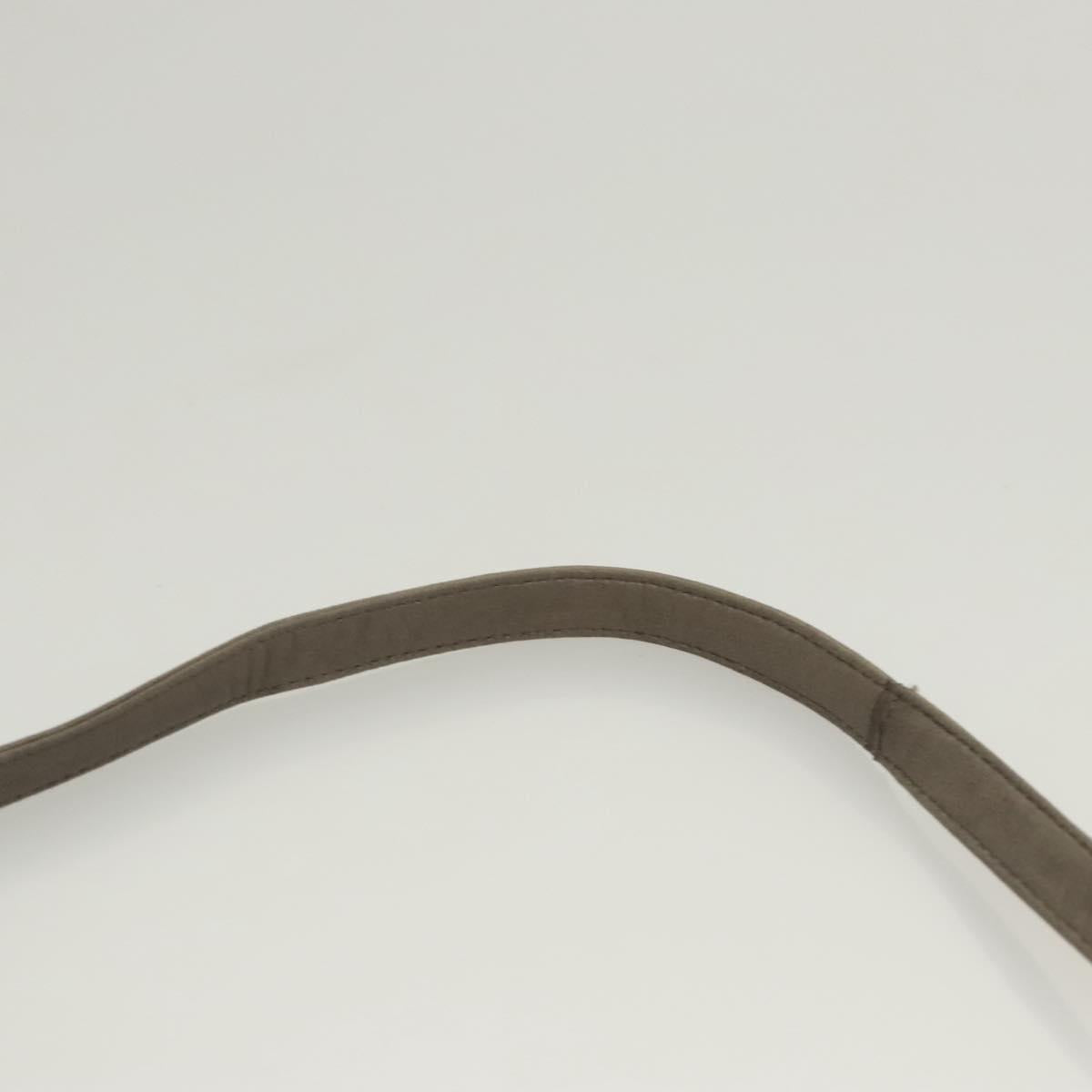 BALLY Quilted Chain Shoulder Bag Leather Gray Gold Auth BA1833