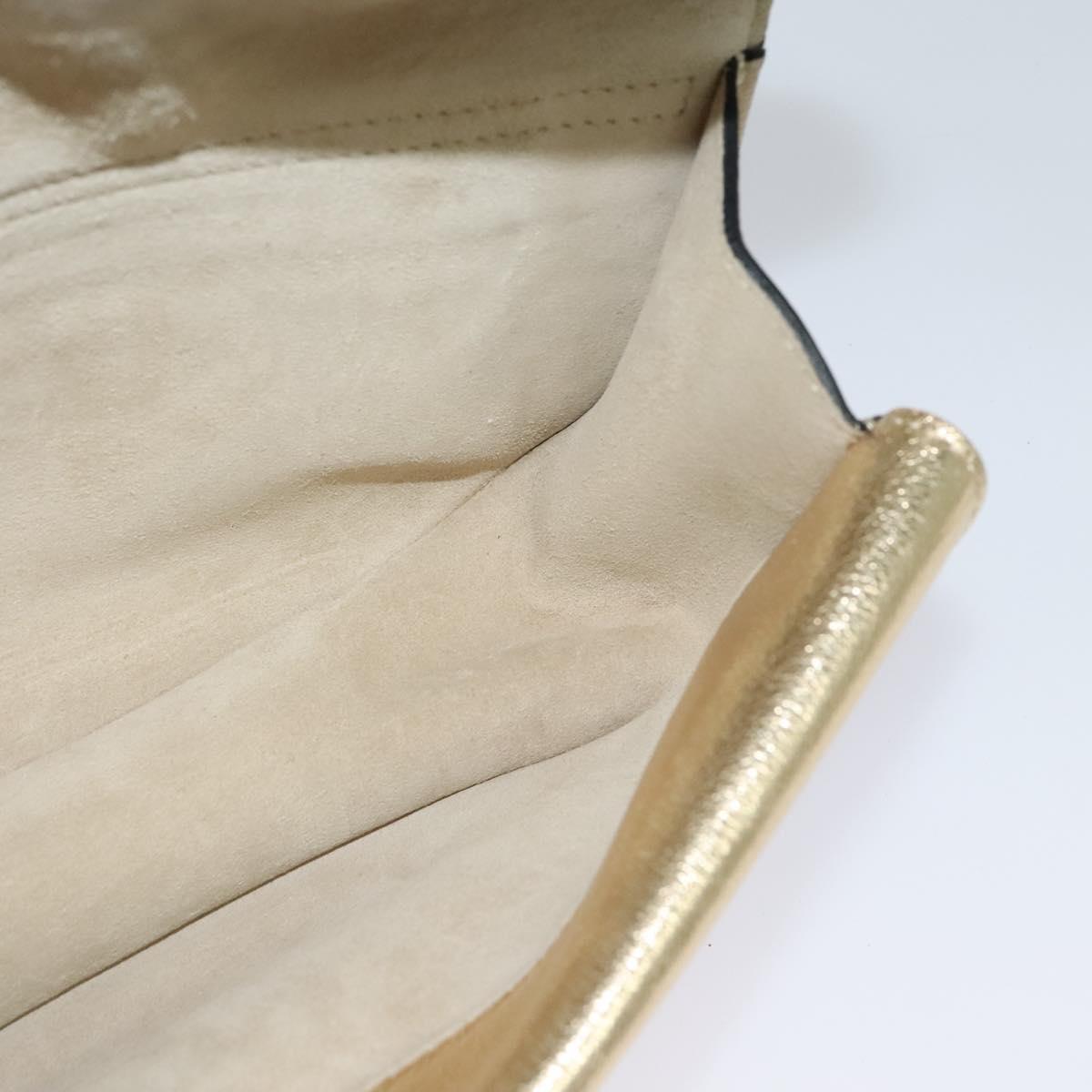 Chloe Georgia Shoulder Bag Leather Gold Auth BA1844