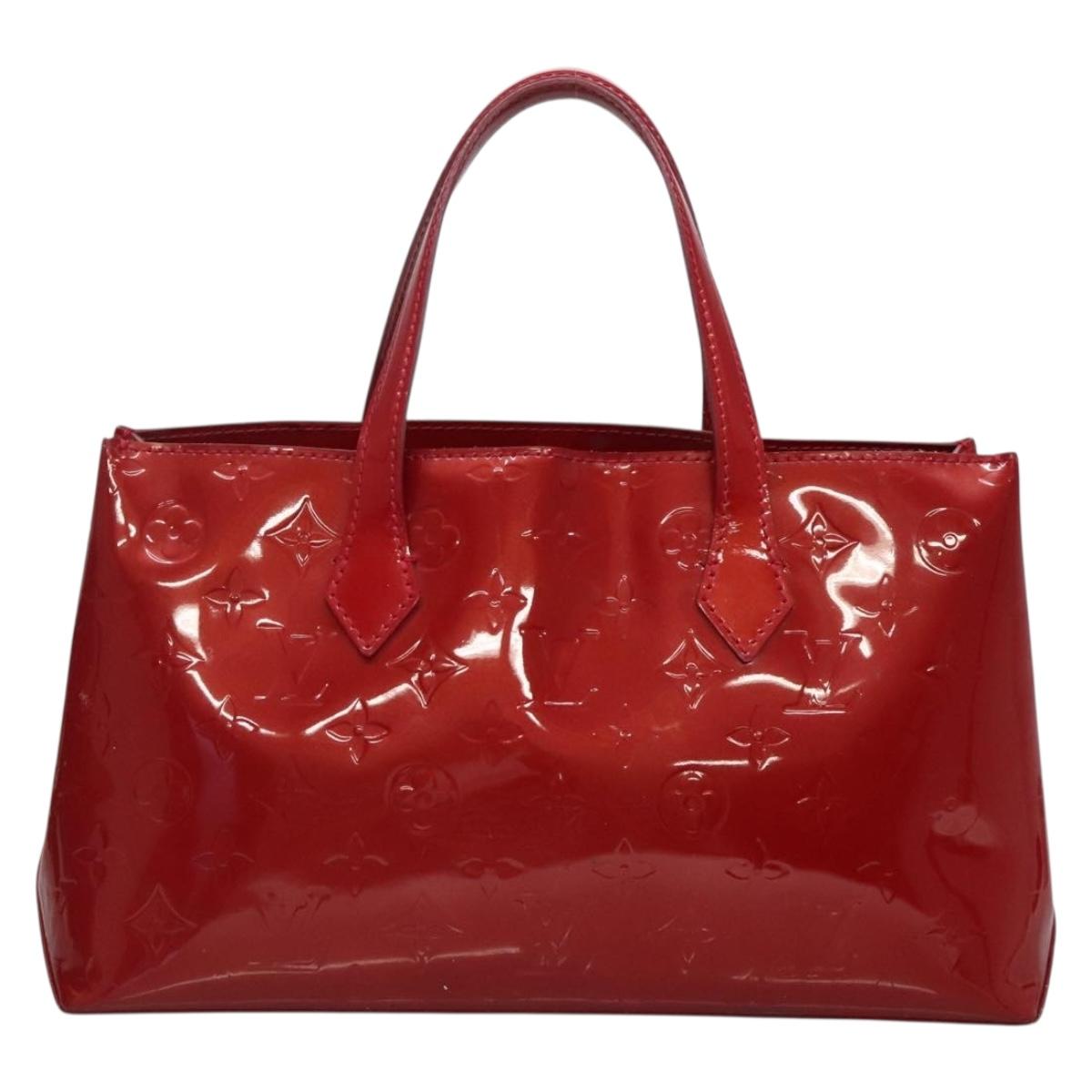 LOUIS VUITTON Monogram Vernis Wilshire PM Bag Pomme D'amour M93642 Auth BA1873