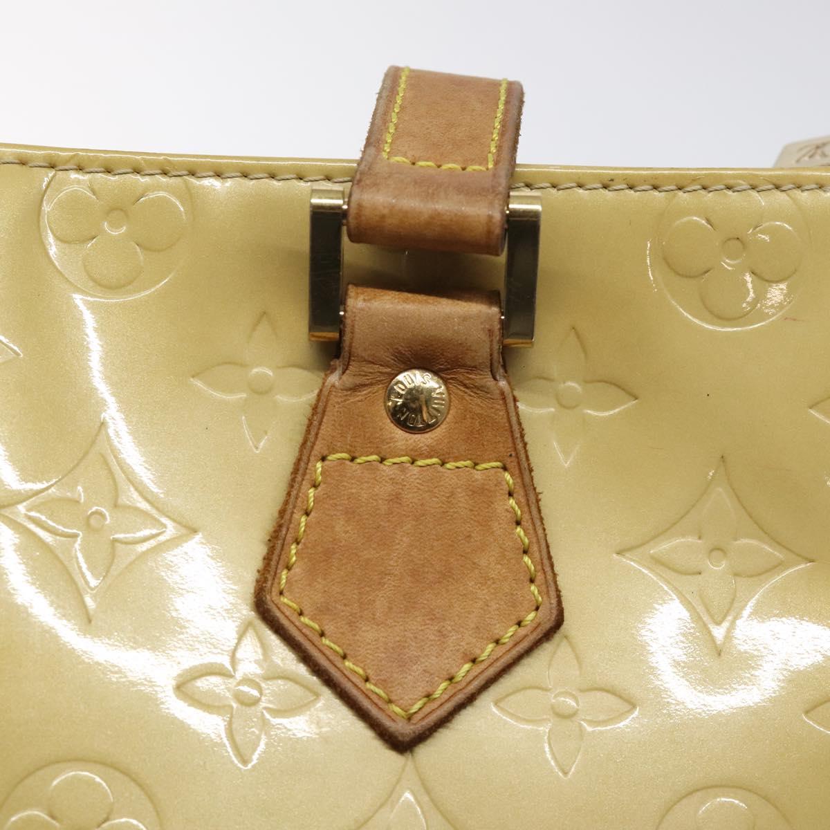 LOUIS VUITTON Monogram Vernis Houston Hand Bag Beige M91004 LV Auth BA1876