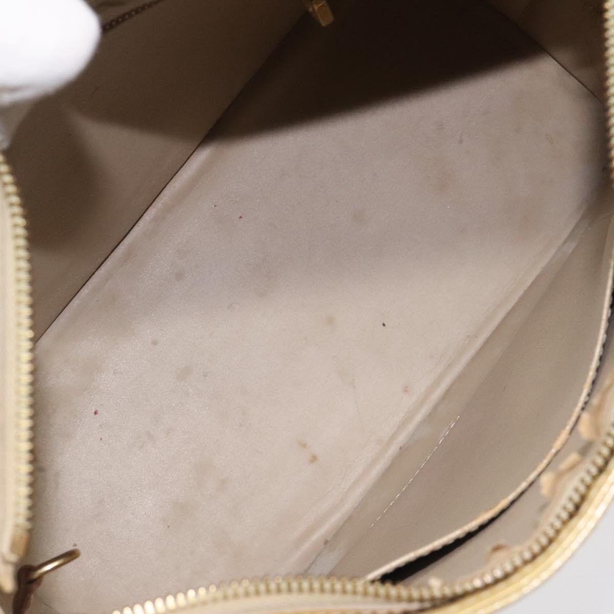 LOUIS VUITTON Monogram Vernis Houston Hand Bag Beige M91004 LV Auth BA1876