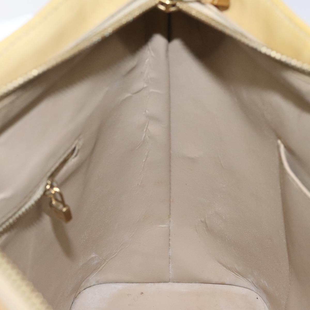 LOUIS VUITTON Monogram Vernis Houston Hand Bag Beige M91004 LV Auth BA1876
