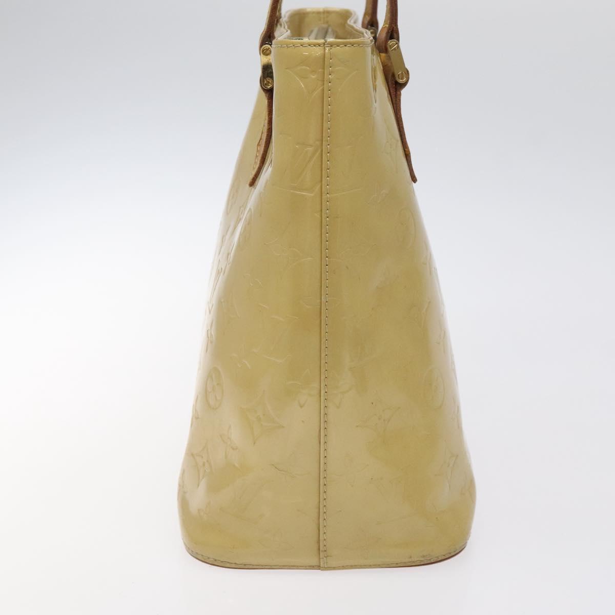 LOUIS VUITTON Monogram Vernis Houston Hand Bag Beige M91004 LV Auth BA1876