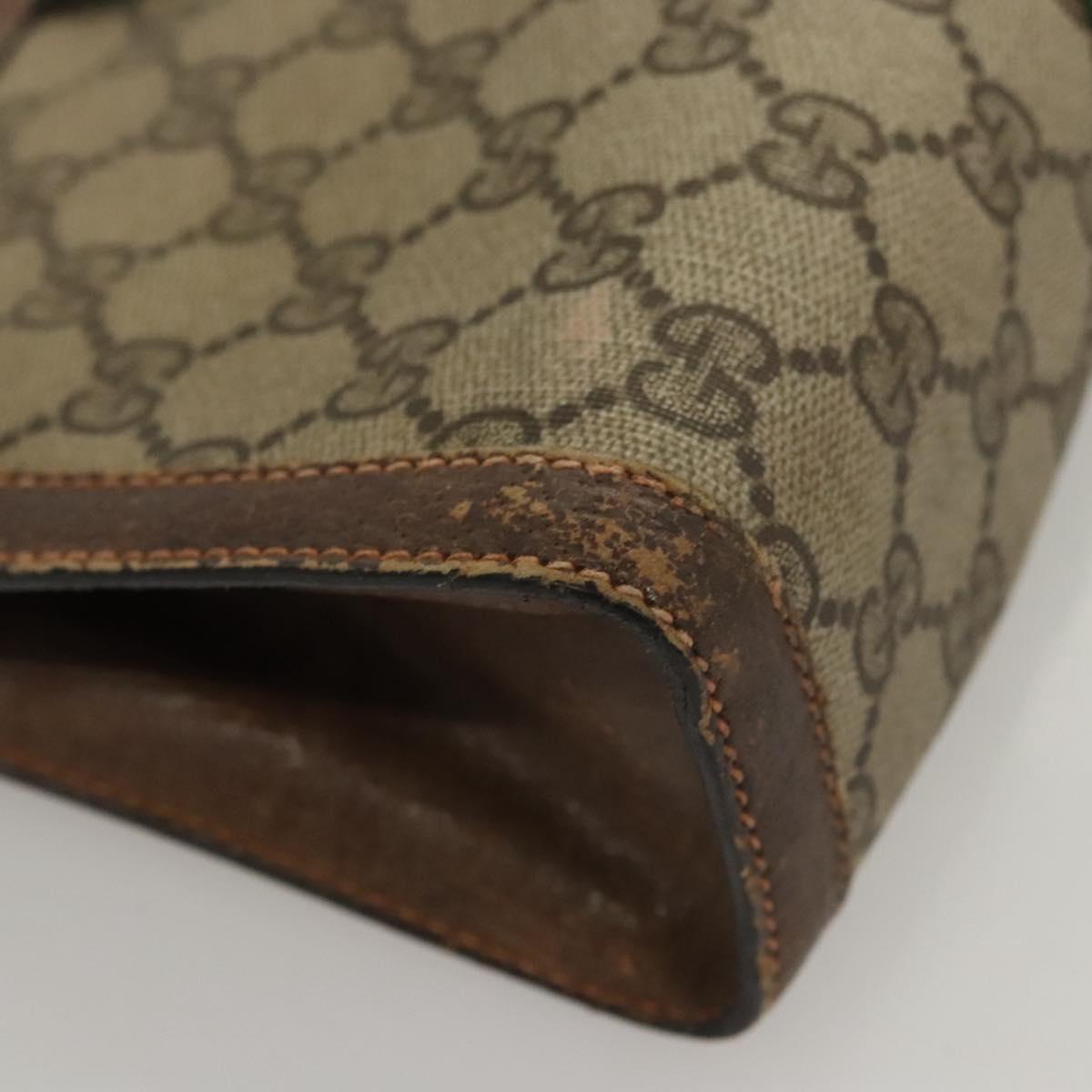 GUCCI GG Supreme Web Sherry Line Clutch Bag PVC Beige Red 89 01 001 Auth BA1880