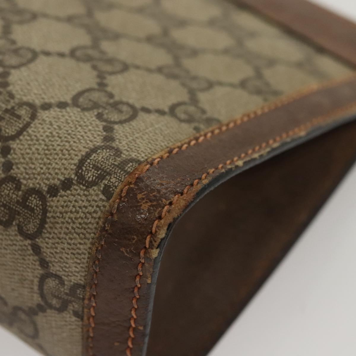 GUCCI GG Supreme Web Sherry Line Clutch Bag PVC Beige Red 89 01 001 Auth BA1880