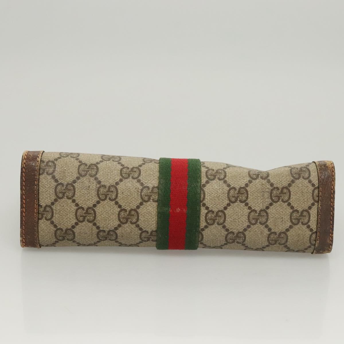 GUCCI GG Supreme Web Sherry Line Clutch Bag PVC Beige Red 89 01 001 Auth BA1880