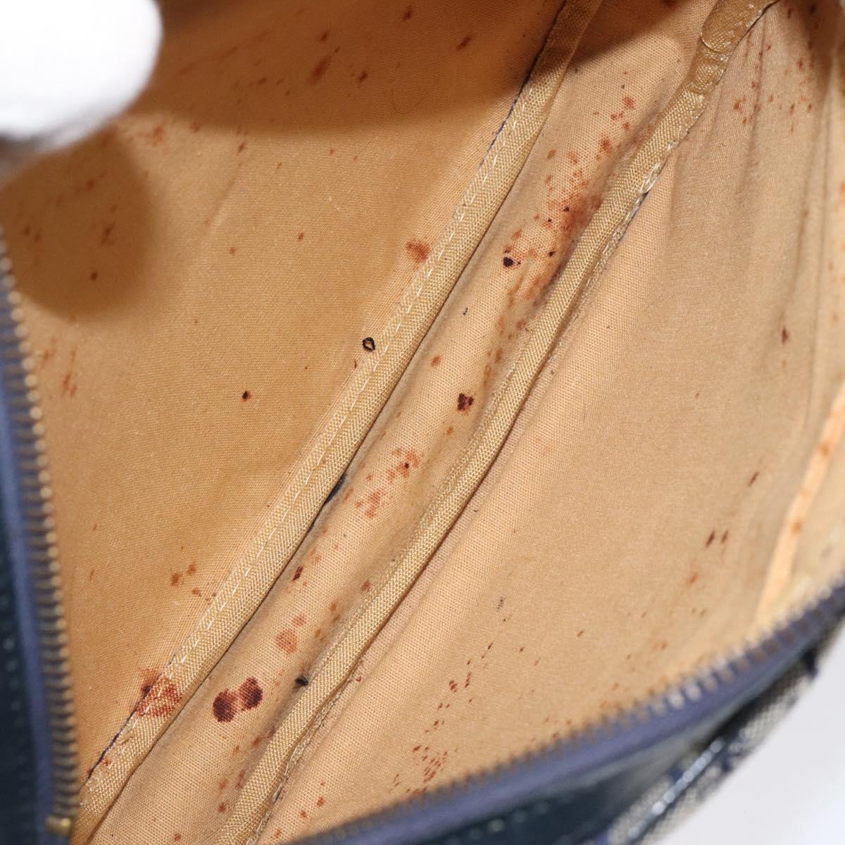 CELINE C Sulky Shoulder Bag Canvas Navy Gold Auth BA1890