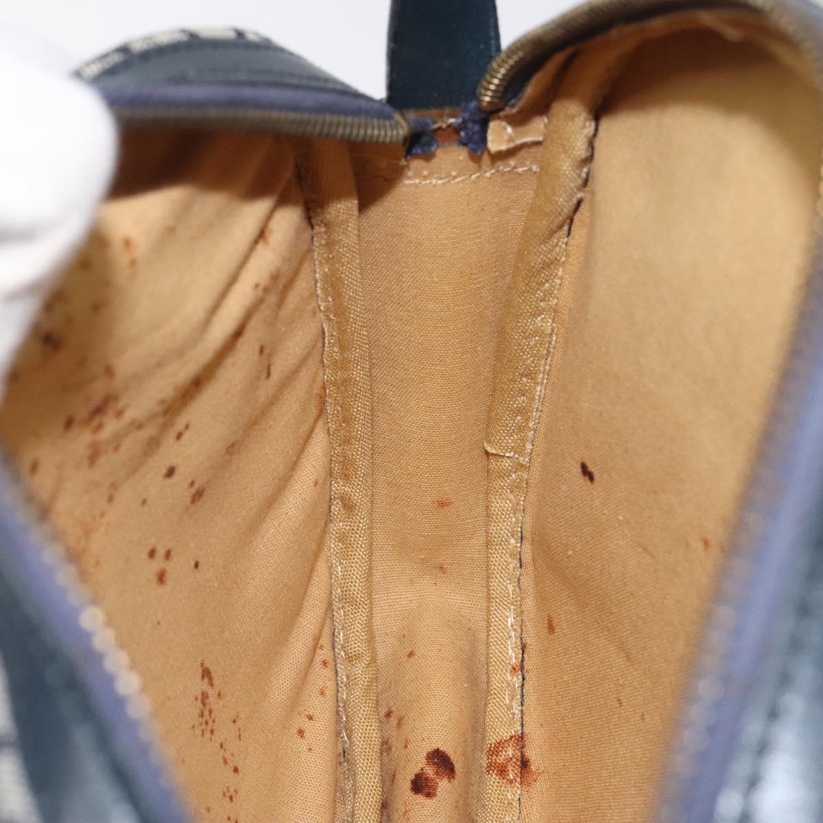 CELINE C Sulky Shoulder Bag Canvas Navy Gold Auth BA1890