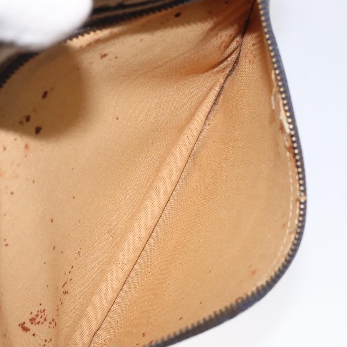 CELINE C Sulky Shoulder Bag Canvas Navy Gold Auth BA1890