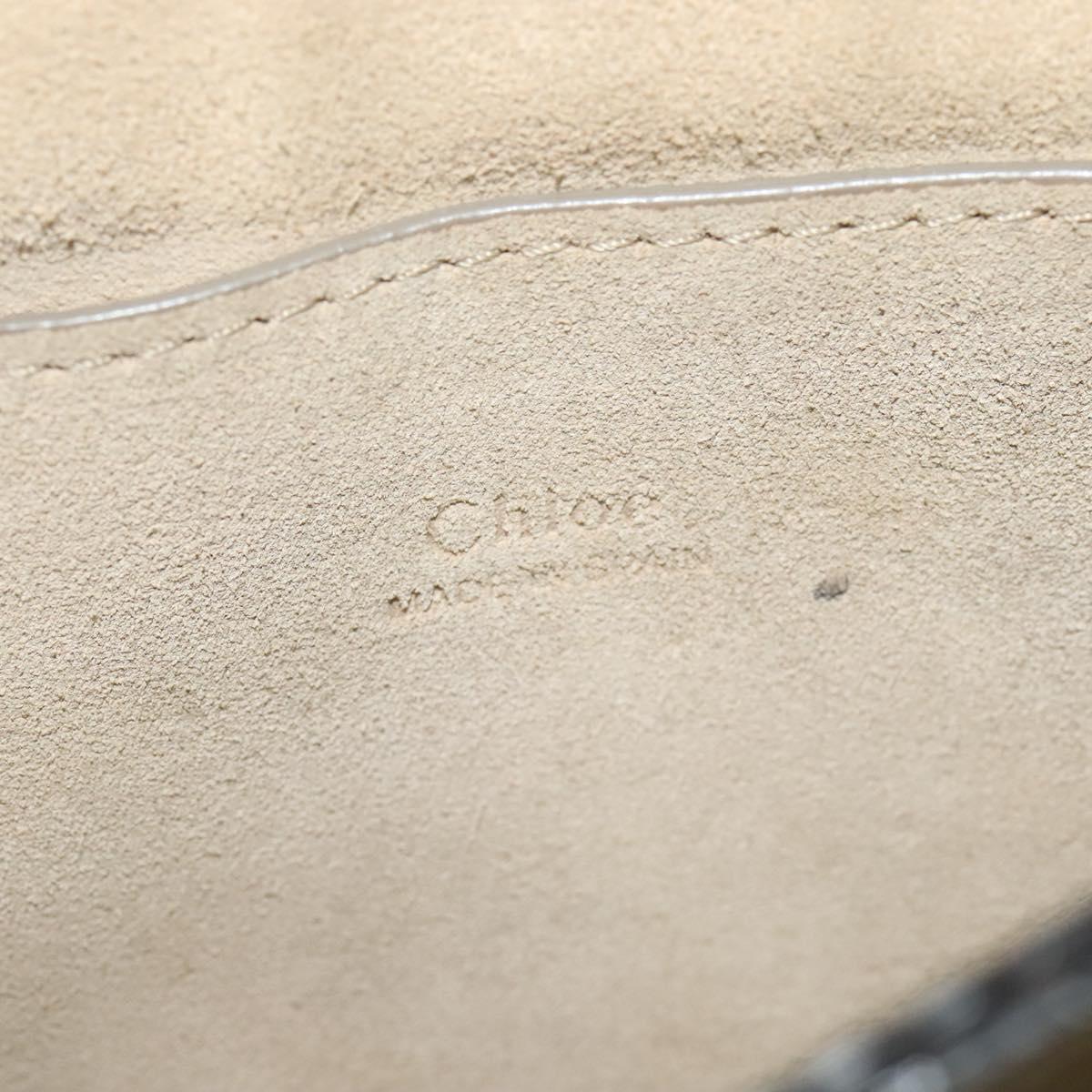 Chloe Fay Shoulder Bag Suede Leather Gray Gold Auth BA1915