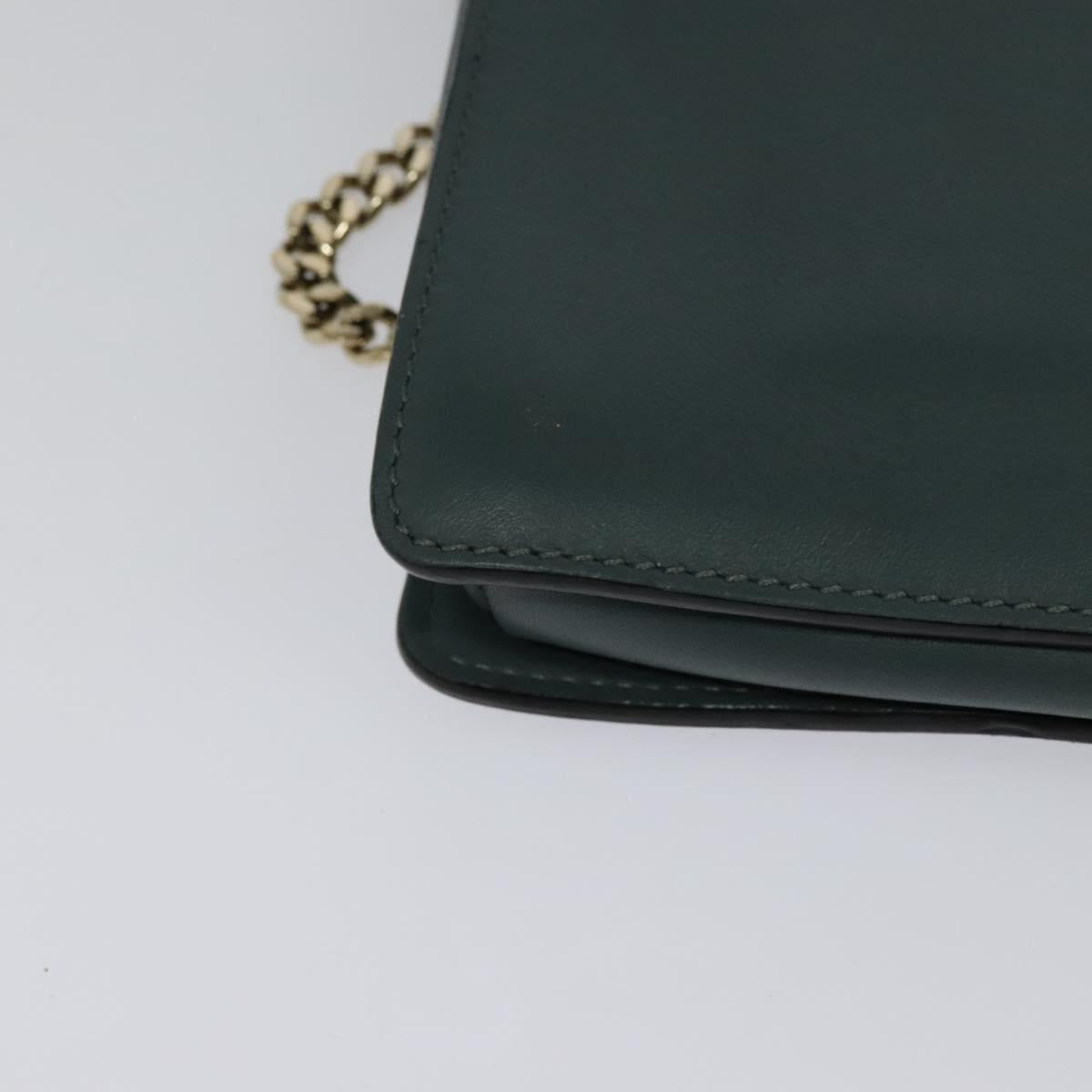 Chloe Fay Shoulder Bag Suede Leather Blue Gold Auth BA1916