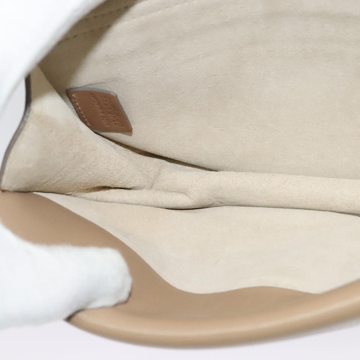 Chloe Georgia Shoulder Bag Leather Beige Gold Auth BA1917