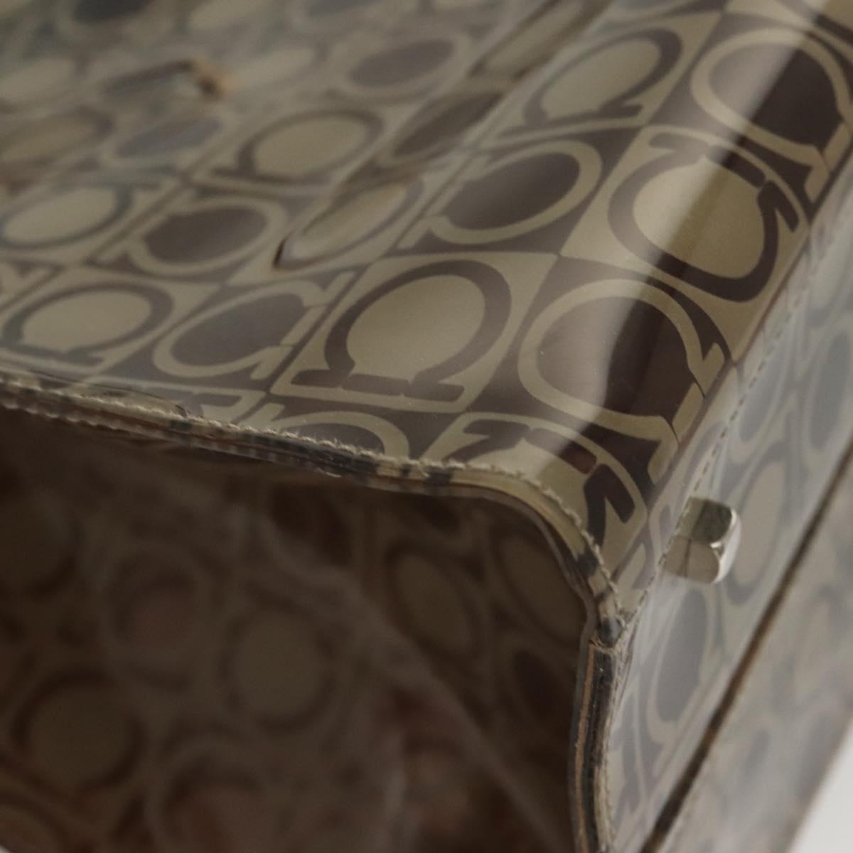 Salvatore Ferragamo Tote Bag Vinyl Brown Auth BA1920