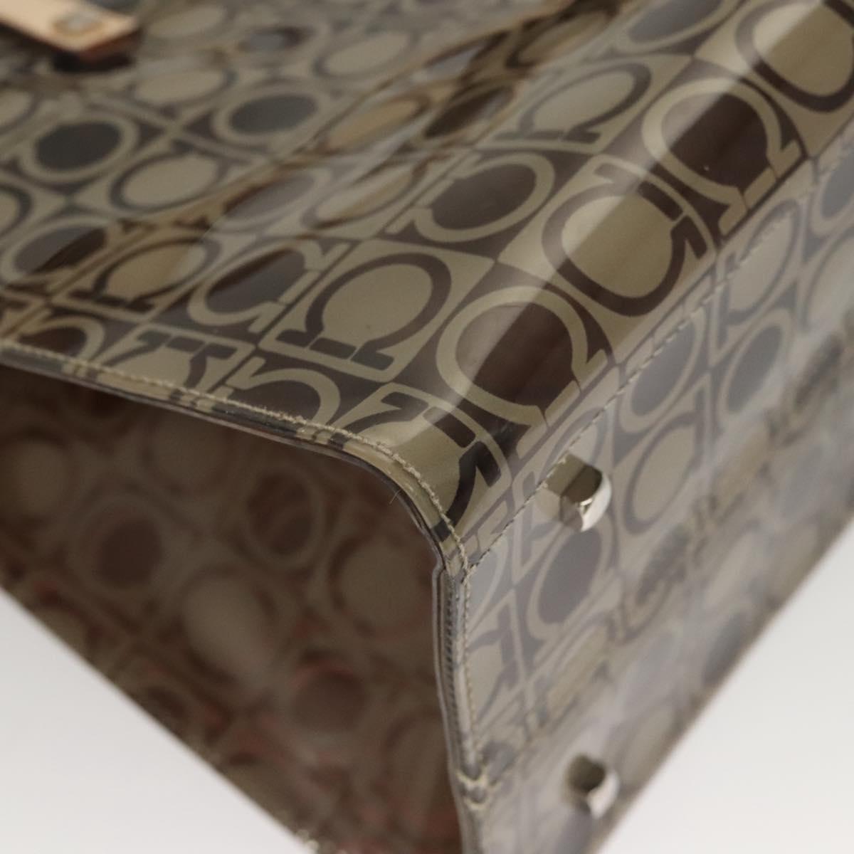 Salvatore Ferragamo Tote Bag Vinyl Brown Auth BA1920