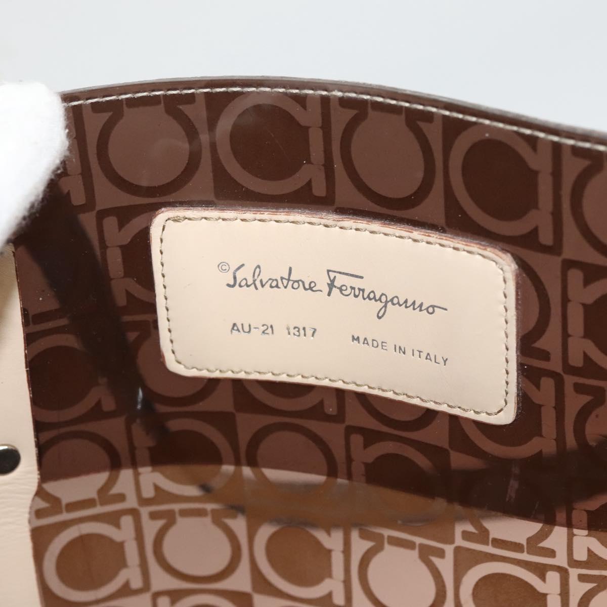 Salvatore Ferragamo Tote Bag Vinyl Brown Auth BA1920