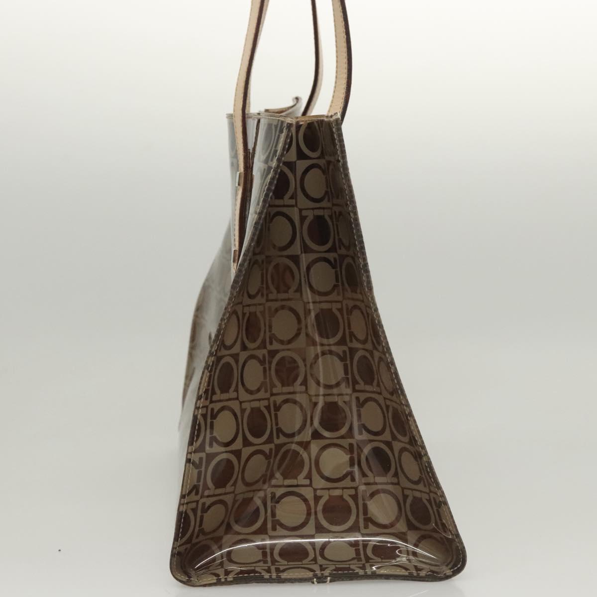 Salvatore Ferragamo Tote Bag Vinyl Brown Auth BA1920