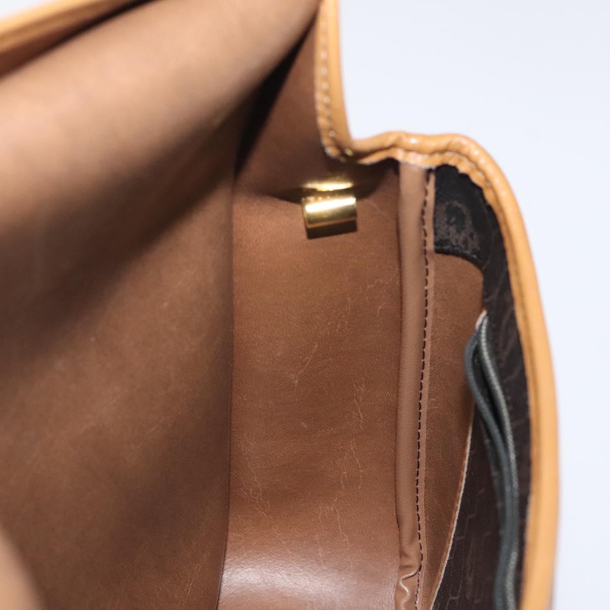 Christian Dior Honeycomb Canvas Shoulder Bag PVC Brown Gold Auth BA1926