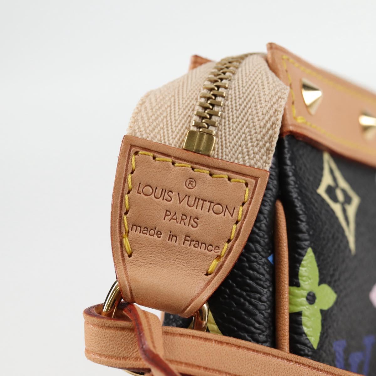 LOUIS VUITTON Monogram Multicolor Pochette Accessoires Black M92648 Auth BA1927V