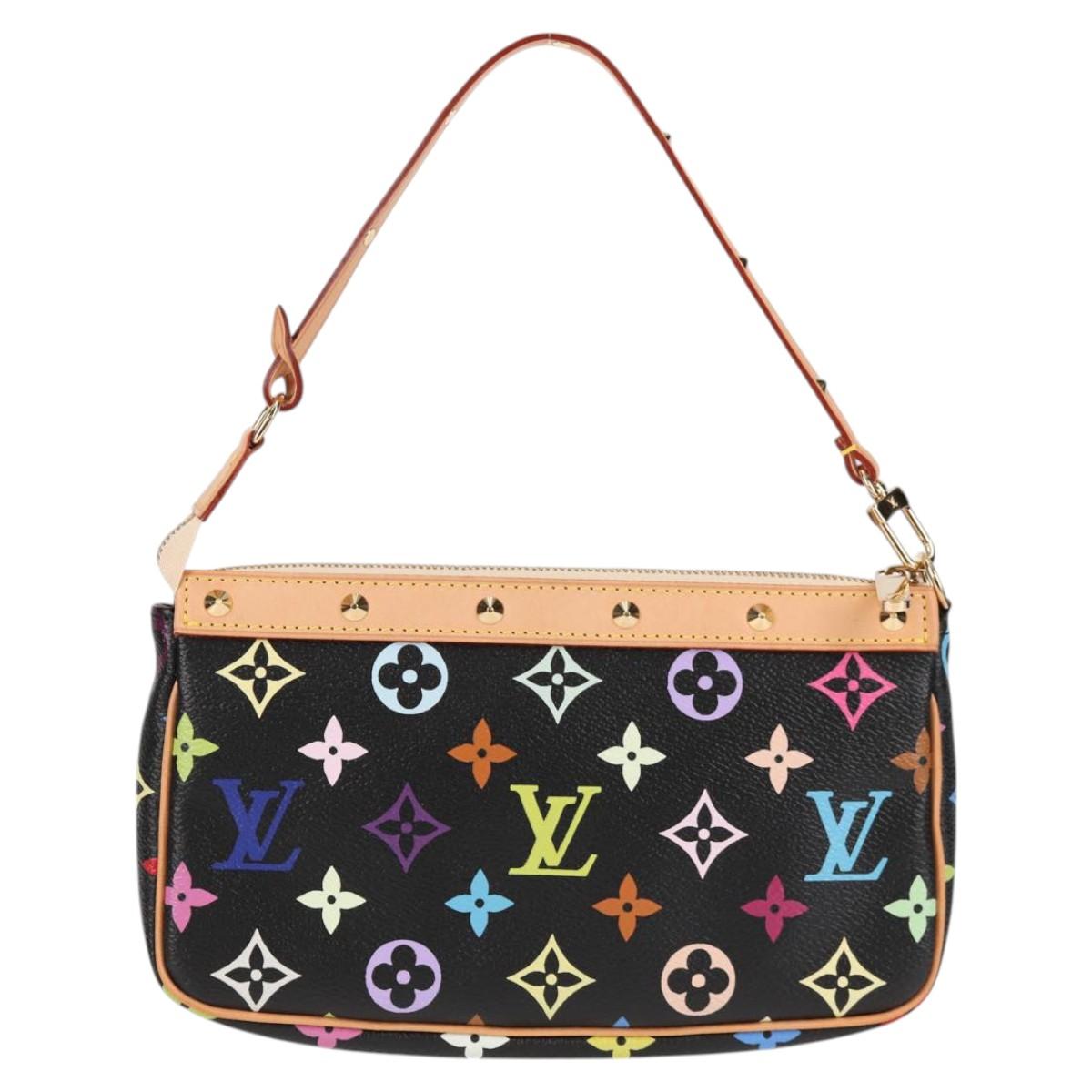 LOUIS VUITTON Monogram Multicolor Pochette Accessoires Black M92648 Auth BA1927V