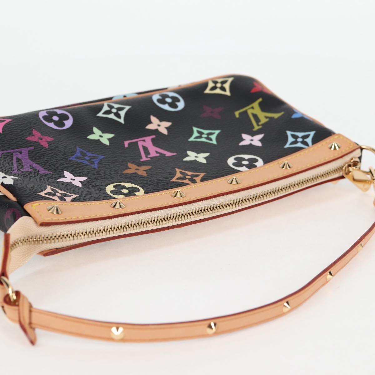 LOUIS VUITTON Monogram Multicolor Pochette Accessoires Black M92648 Auth BA1927V